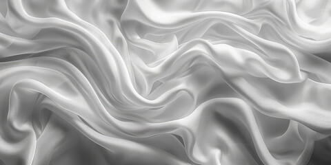 Fototapeta premium satin background White fabric Backdrop Pattern Abstract Texture Design Fashion Vintage Space Wave Color Luxury Wallpaper Beautiful Shape Curtain Textile 