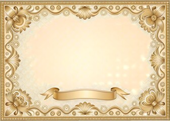 Elegant Certificate Template with Ornate Border and Ribbon