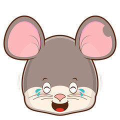 mouse laughing face cartoon cute