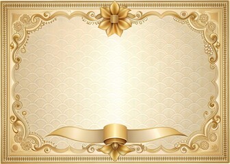 Elegant Certificate Template with Ornate Border and Ribbon