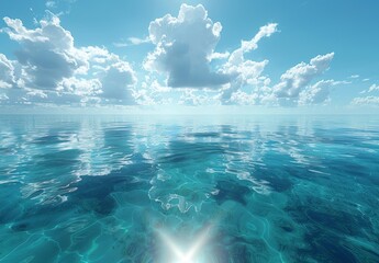 Calm Sea Under a Sunny Sky