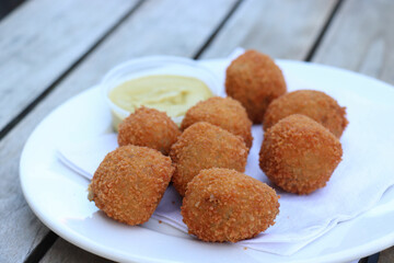 Dutch snack: Bitterballen with mustard