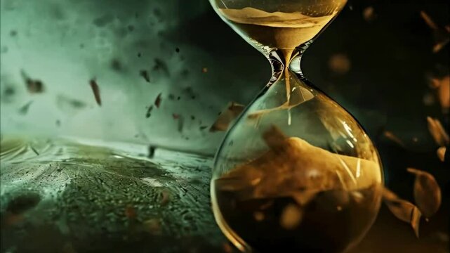 Shattering Hourglass Time Concept