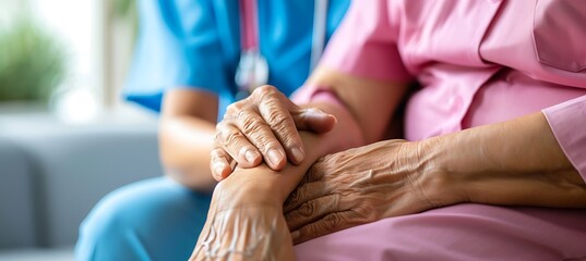 Doctor providing palliative care to a terminally ill patient in a hospice thorough image investigation of palliative care practices