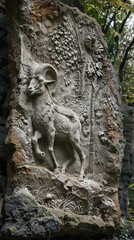 3d goat Wallpaper Background golden art for digital printing wallpaper, mural, custom design wallpaper. AI generated illustration