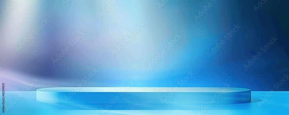 Poster blue gradient background with blur studio room for product display presentation generative ai