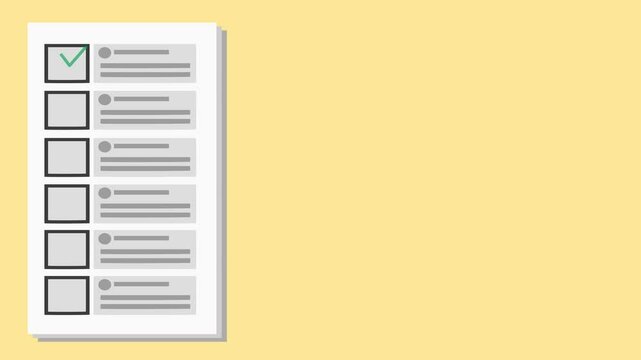 4K video Footage with checklist on clipboard with boxes being tick. proposal, file or document accepted. Submission of proposals, files or documents approved for for Business concept