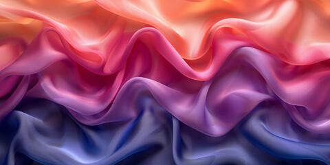 Obraz premium background silk Satin Pleated pleats Delicate drapery fabric abstract Pattern Texture Design Fashion Art Concept Wave Color Luxury Wallpaper Colorful Beautiful Textile 