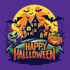 Unique Halloween T-shirt Design, Vector Illustration.