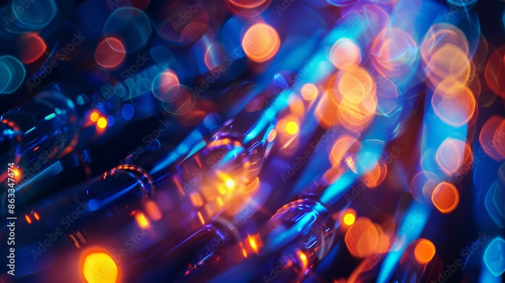 Poster glowing electricity cable connection in an abstract internet cyber concept background with optical c
