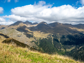 view on the mountains in the Southern French Alp on a sunny late summer day