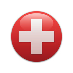 Obraz premium ambulance emblem, white cross on a red background