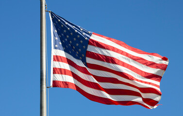 Fototapeta premium american flag on sky
