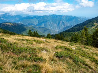 view on the mountains in the Southern French Alp on a sunny late summer day