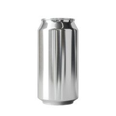 Chrome Soda Can Mockup on Clear Background.