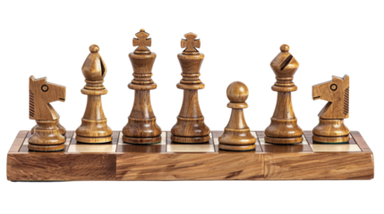 Chess pieces on transparent background