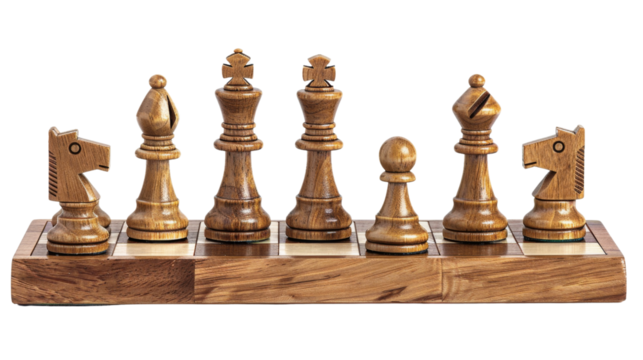 Chess pieces on transparent background