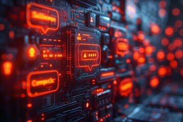 Mobile Phone Speech Bubbles with Alert and Chat Sign