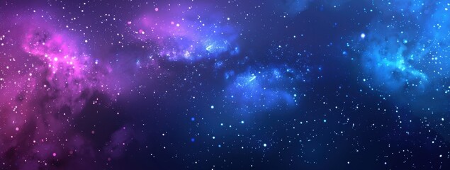 Obraz premium A cosmic background with vibrant blue and purple hues, filled with stars and nebulae, creating an otherworldly atmosphere for celestial-themed designs Generative AI