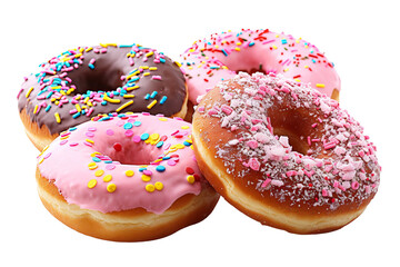Donut Magic From Classic Glazed to Unique Flavors Isolated on White Background