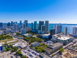 Edgewater Miami, Florida, USA. Aerial drone photo circa 2024