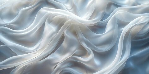 Obraz premium silk white folds Elegant material fold smooth soft softness wave sensual sexual abstract background textile clothing drape calm wrinkle fabric macro dress affectionate texture colours 