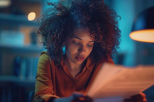 Recruiting the Best Talent. Tech recruiter reviewing resumes concept