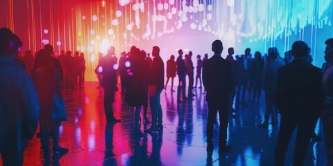 Obraz premium Connecting Innovators. Tech entrepreneur networking at an event concept