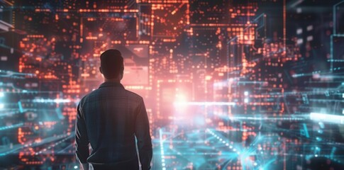 Fototapeta premium Innovation Unleashed. Tech consultant presenting a solution concept