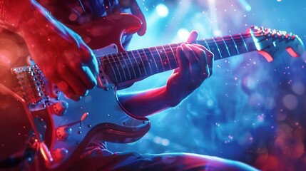 Naklejka premium Soulful Serenade. Musician playing a guitar concept
