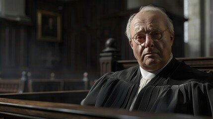 The Authority of Justice. Judge with a stern expression concept