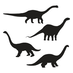 Brontosaurus Dinosaur Illustration Vector Silhouette Bundle