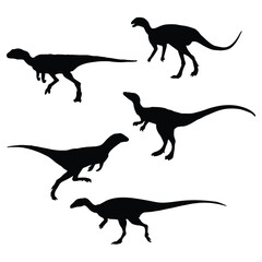 Lesothosaurus Dinosaur Illustration Vector Silhouette Bundle