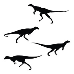 Set of Lesothosaurus Dinosaur Illustration Vector Silhouette