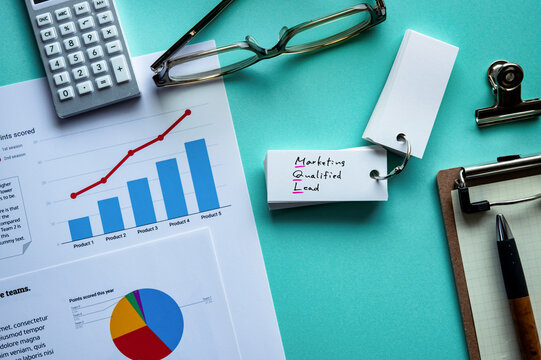 There is word card with the word Marketing Qualified Lead. It is as an eye-catching image.