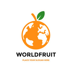 World fruit vector logo template. This design use globe and fruit symbol. Suitable for business. 