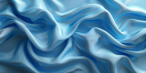 Obraz premium beautiful concept holiday romance bridal wedding bedding linen bed template table view top lay fl fabric creases soft design space background elegant satin silk blue light 