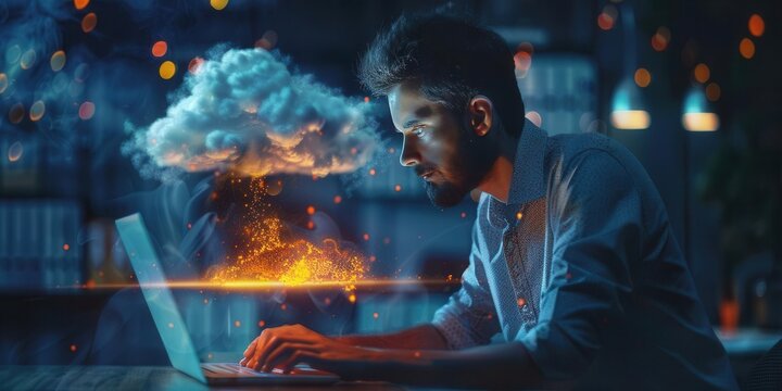 Modern Cloud Deployment. Technology and Innovation concept