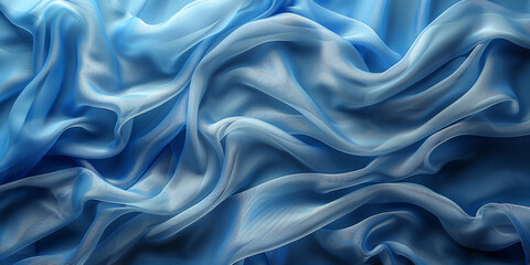 Obraz premium beautiful concept holiday romance bridal wedding bedding linen bed template table view top lay fl fabric creases soft design space background elegant satin silk blue light 