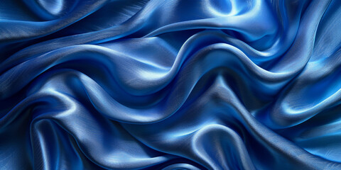 Obraz premium beautiful concept holiday romance bridal wedding bedding linen bed template table view top lay fl fabric creases soft design space background elegant satin silk blue light 