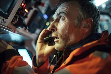 Paramedic communicating with a hospital via radio during an emergency meticulous data exploration of emergency communication systems