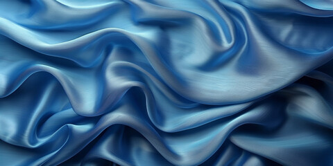 Obraz premium beautiful concept holiday romance bridal wedding bedding linen bed template table view top lay fl fabric creases soft design space background elegant satin silk blue light 