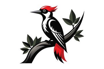 Woodpecker bird on the tree Logo G.eps