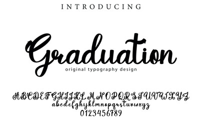Graduation Font Stylish brush painted an uppercase vector letters, alphabet, typeface