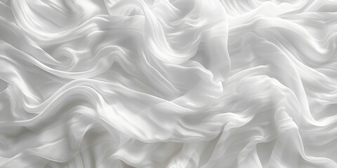 Obraz premium focus Soft sleep night bedroom sheet bed unmade surface Close rippled texture fabic wrinkled White fabric background bedding duvet comfort clothes design material 