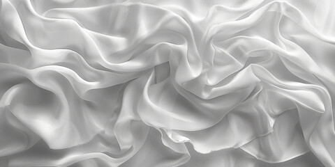 Obraz premium focus Soft sleep night bedroom sheet bed unmade surface Close rippled texture fabic wrinkled White fabric background bedding duvet comfort clothes design material 