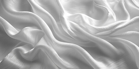 Fototapeta premium focus Soft sleep night bedroom sheet bed unmade surface Close rippled texture fabic wrinkled White fabric background bedding duvet comfort clothes design material 