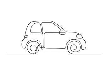 Children toy car continuous one line drawing vector illustration. Pro vector