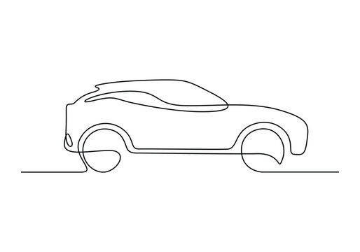 Children toy car continuous one line drawing vector illustration. Pro vector