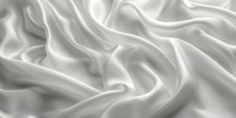 Fototapeta premium focus Soft sleep night bedroom sheet bed unmade surface Close rippled texture fabic wrinkled White fabric background bedding duvet comfort clothes design material 